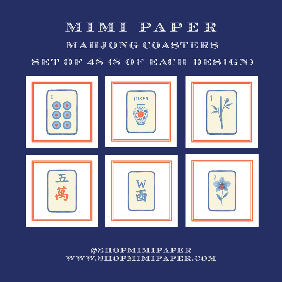 Mimi Paper Coasters - Mahjong Blues