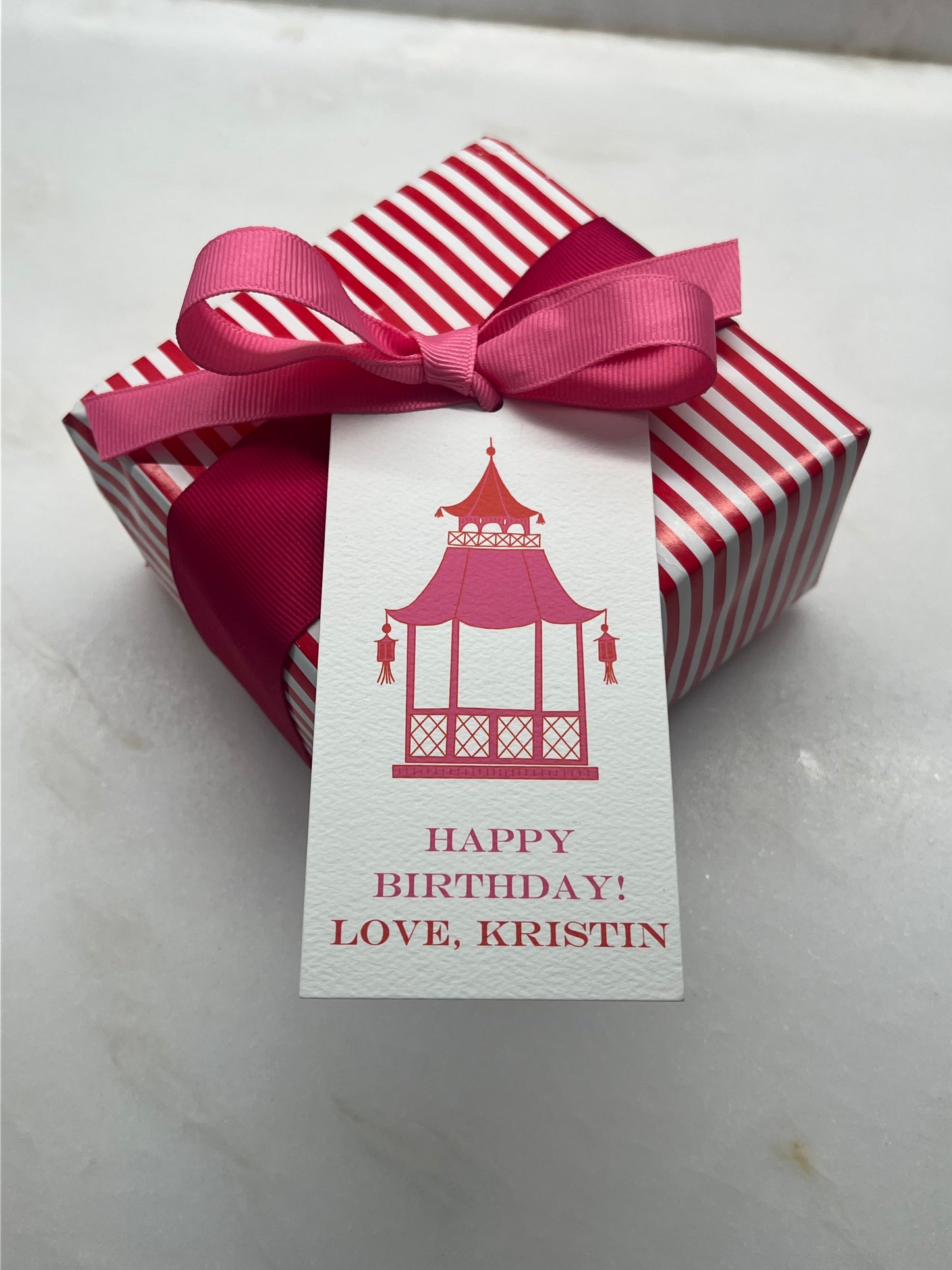 Mimi Paper Large Gift Tag Personalized - Pagoda