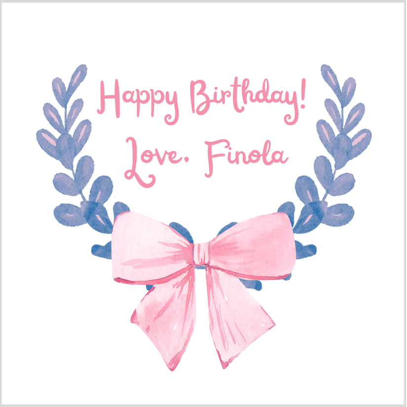 Mimi Paper Sticker - Wreath with Bow