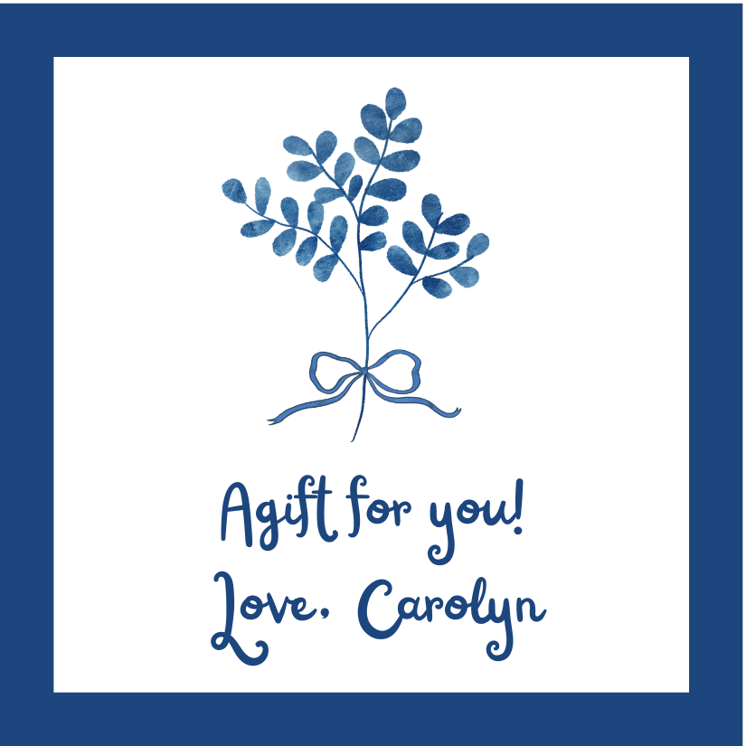 Mimi Paper Sticker - Blue Flowers and Bow