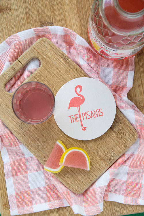 Letterpress Coaster - M132 Flamingo