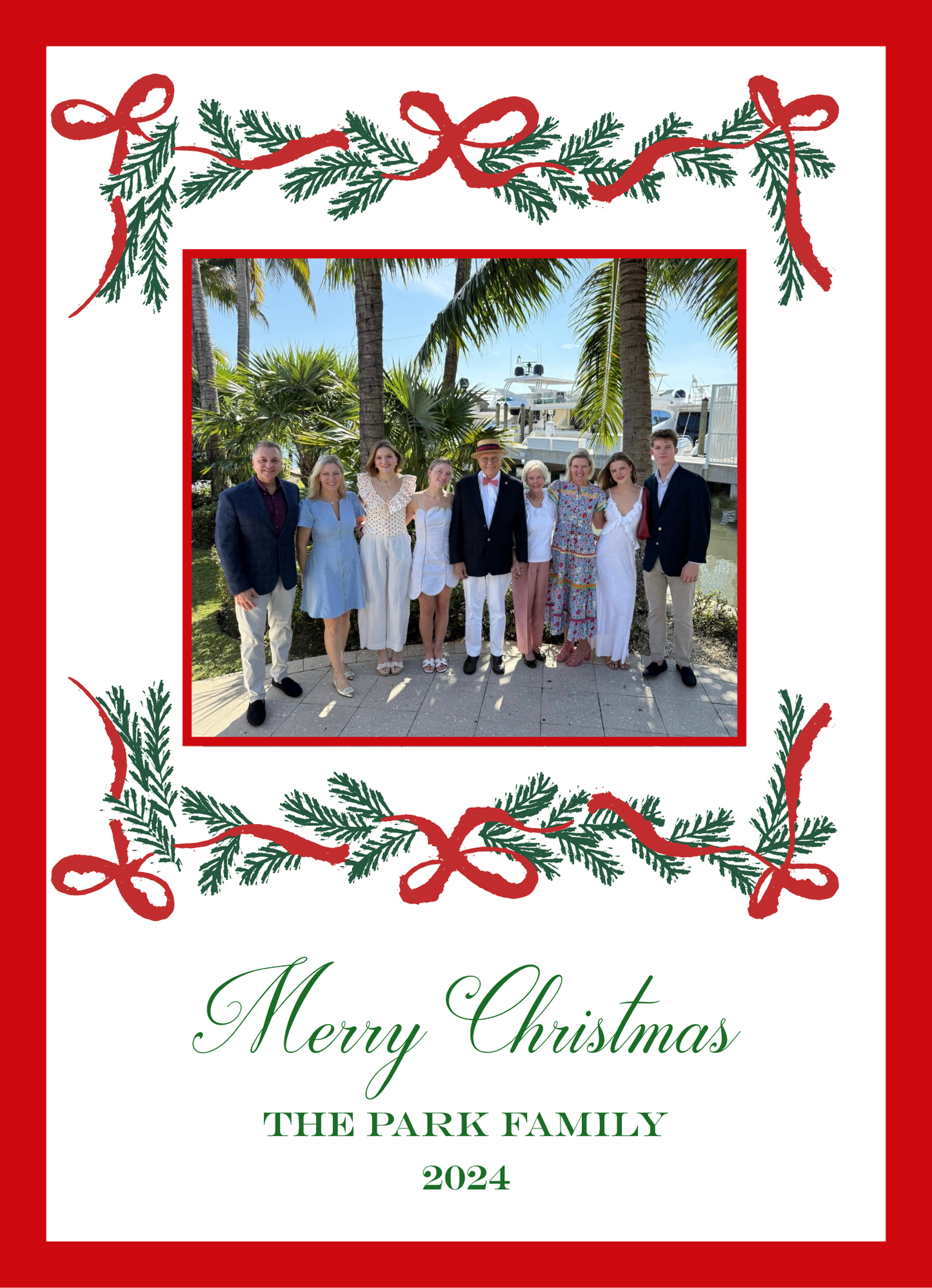 Mimi Paper Holiday Photo Card - Garlands and Bows
