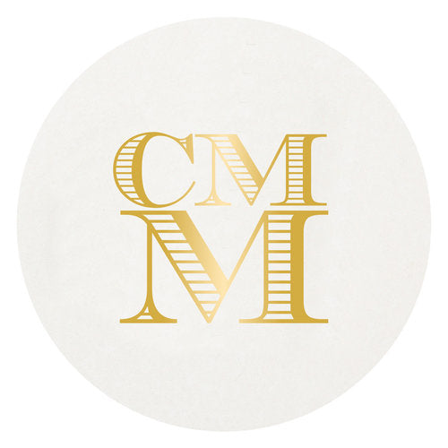 Letterpress Coaster - M13 Stacked Initials