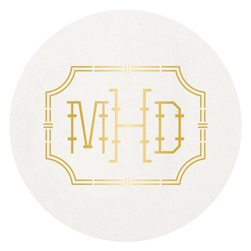 Letterpress Coaster - M231 Bamboo Monogram