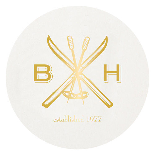 Letterpress Coaster - Skis