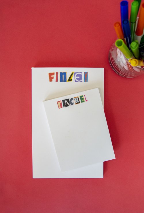 HP Notepad Magazine Cutout Letters