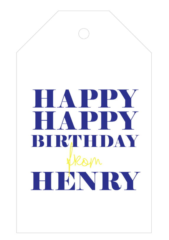 Letterpress Tag - T12 Happy Happy Birthday