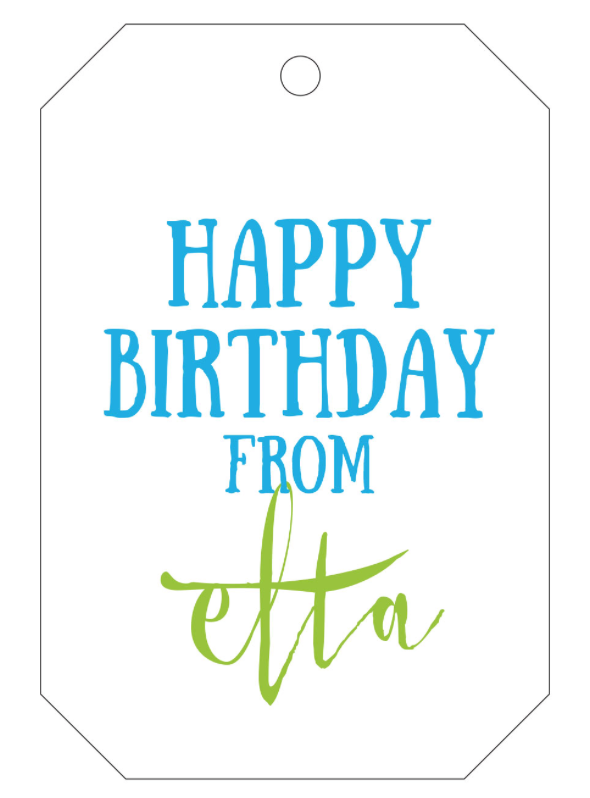 Letterpress Tag - T5 Happy Birthday