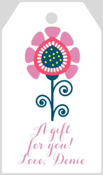 Mimi Paper Large Gift Tag Personalized - Folk Art Flower 2