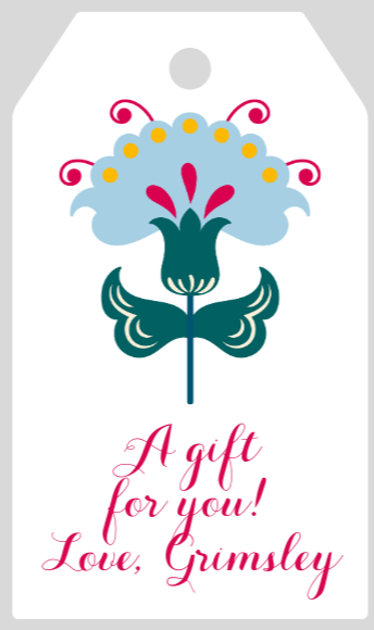 Mimi Paper Large Gift Tag Personalized - Folk Art Flower 3