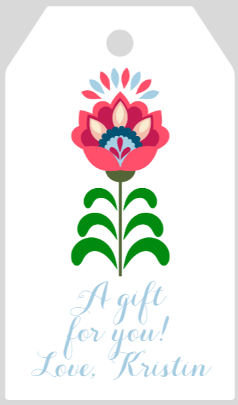 Mimi Paper Large Gift Tag Personalized - Folk Art Flower 4
