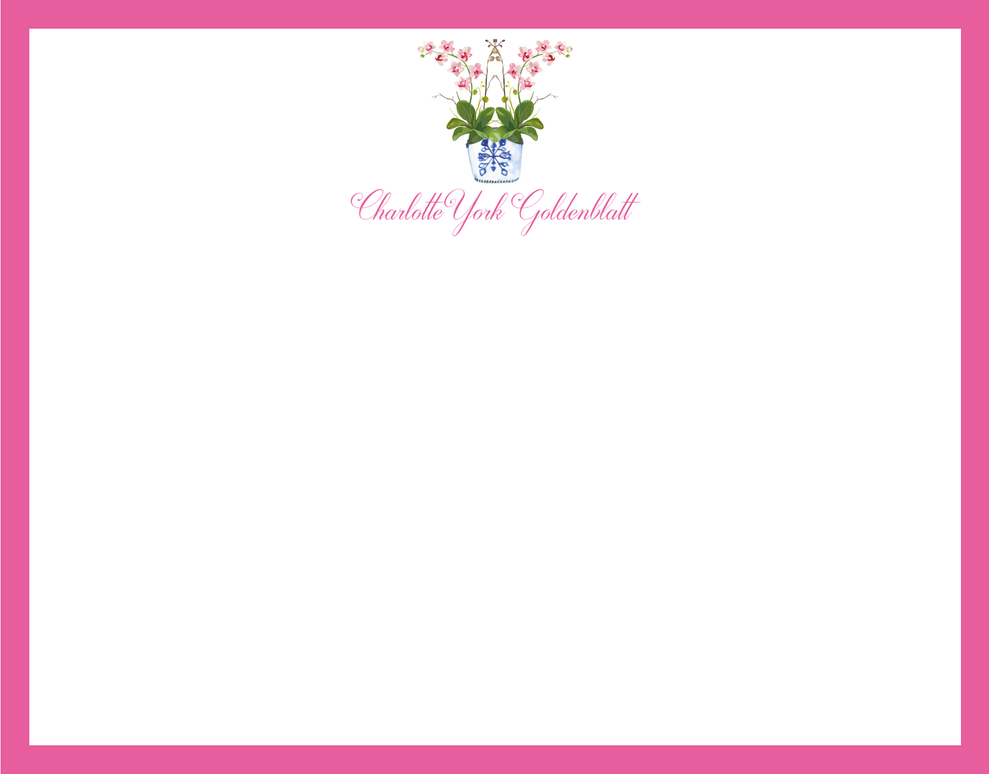 Mimi Paper Flat Note Personalized - Orchid