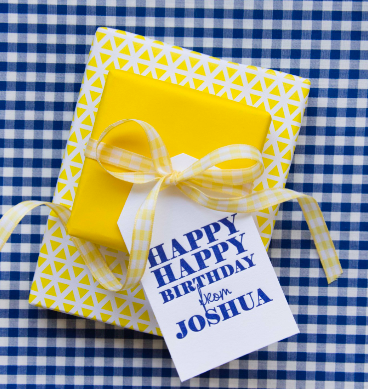 Letterpress Tag - T12 Happy Happy Birthday