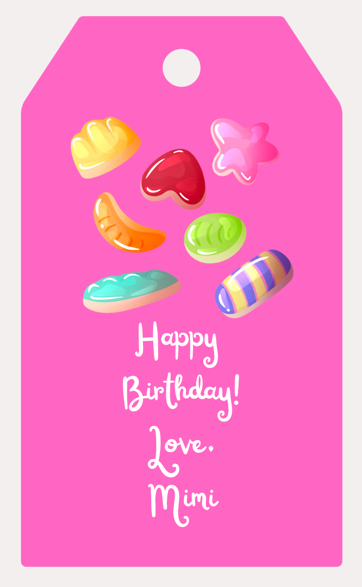 Mimi Paper Large Gift Tag Personalized - Candy 2