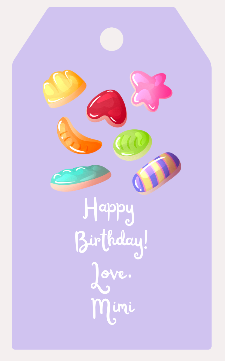 Mimi Paper Large Gift Tag Personalized - Candy 2
