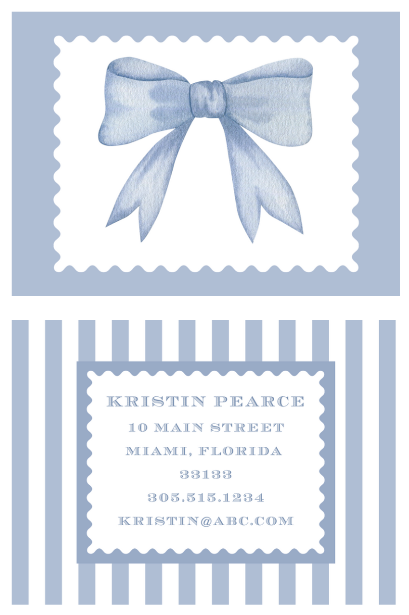 Mimi Paper Bag Tag - Blue Bow