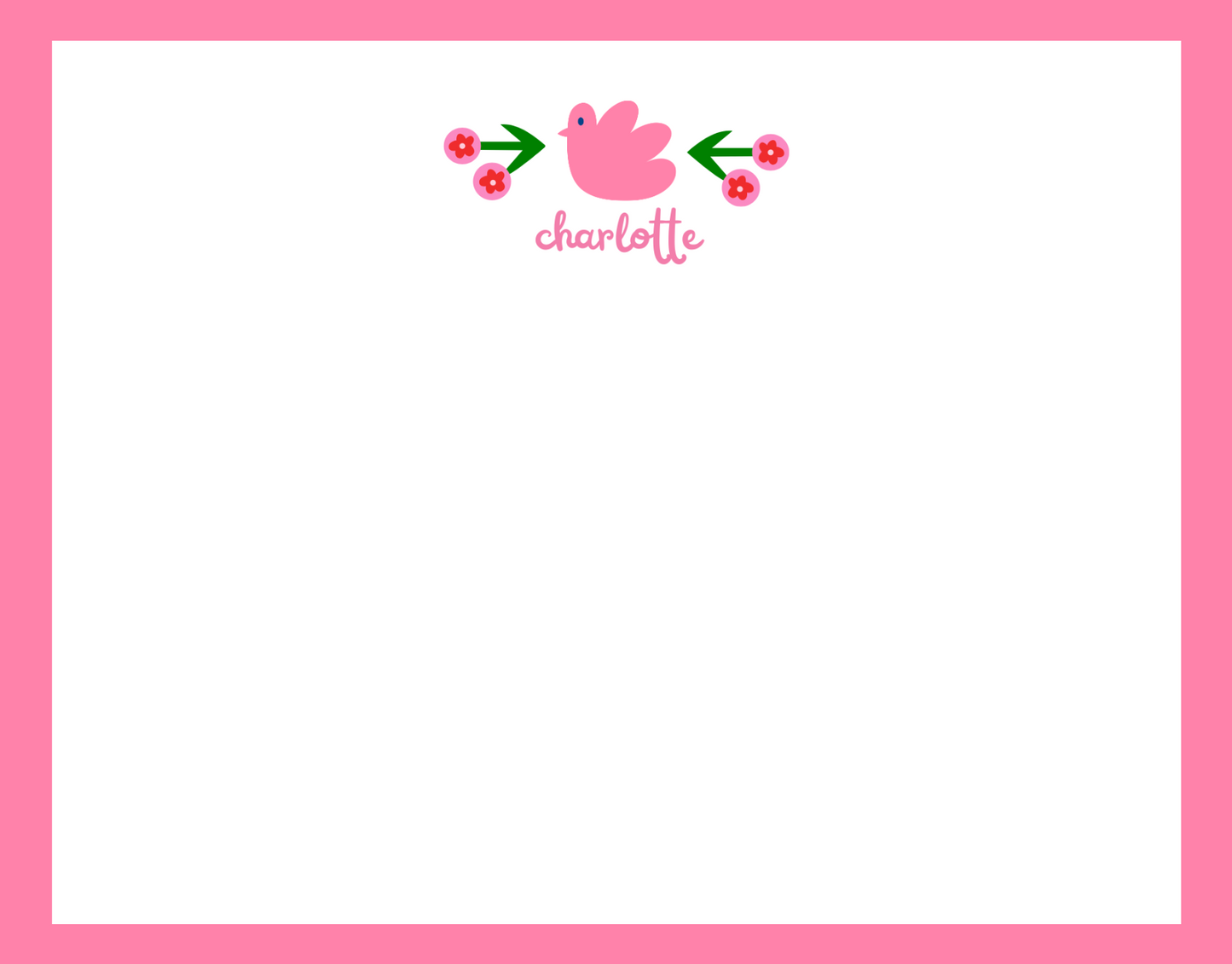 Mimi Paper Flat Note Personalized - Spring Bird