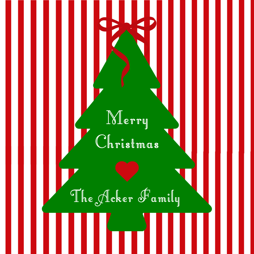Mimi Paper Holiday Sticker - Stripe Christmas Tree