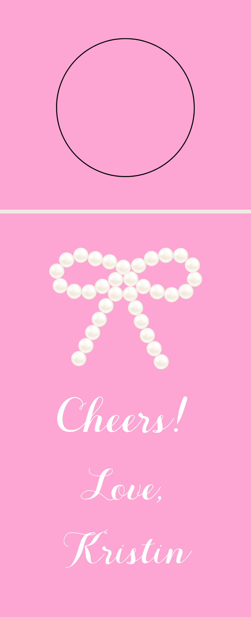 Mimi Paper Wine Tag Personalized - Pearl Bow