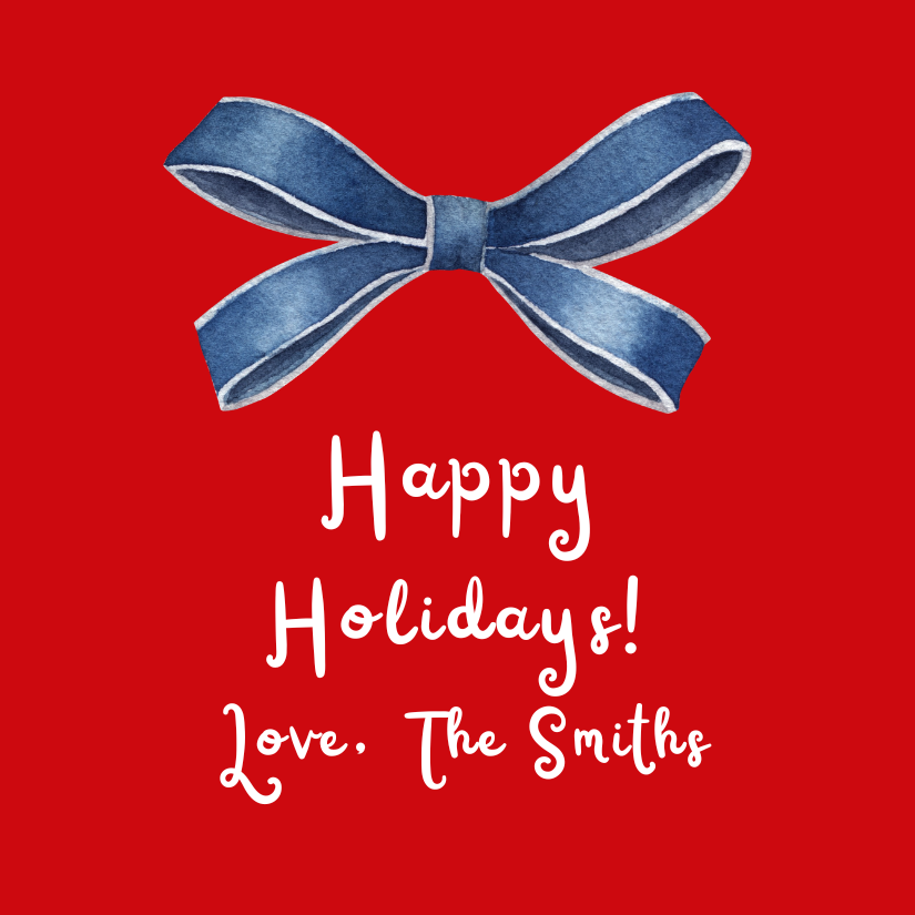 Mimi Paper Holiday Sticker - Navy Bow with Red