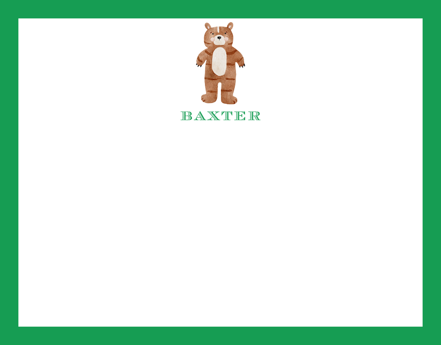 Mimi Paper Flat Note Personalized - Bear 2