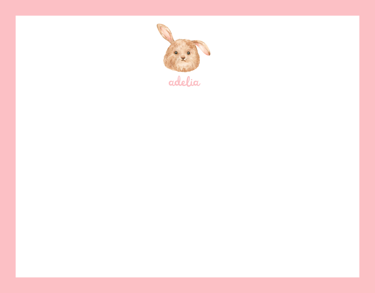 Mimi Paper Flat Note Personalized - Bunny