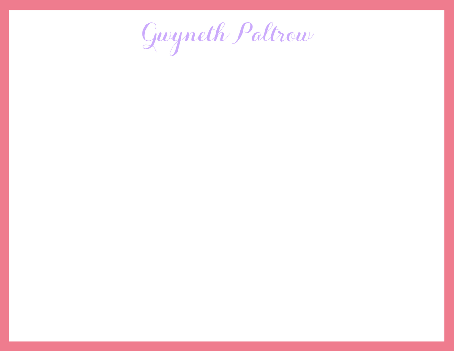 Mimi Paper Flat Note Personalized - Script Name