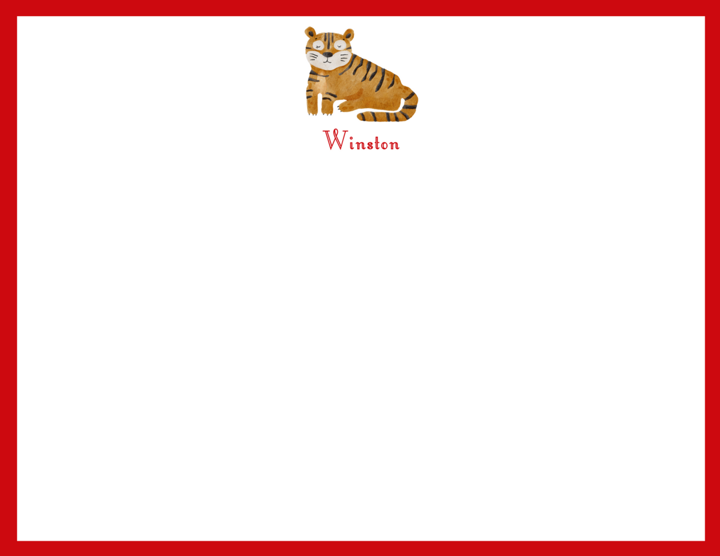 Mimi Paper Flat Note Personalized - Tiger