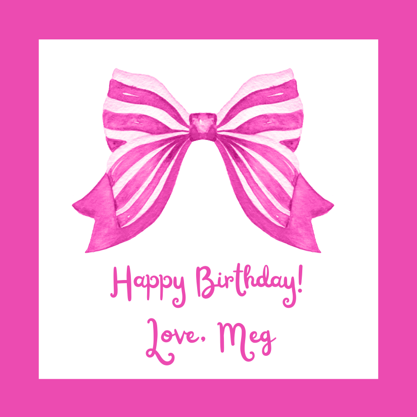 Mimi Paper Sticker - Bow Hot Pink Stripe