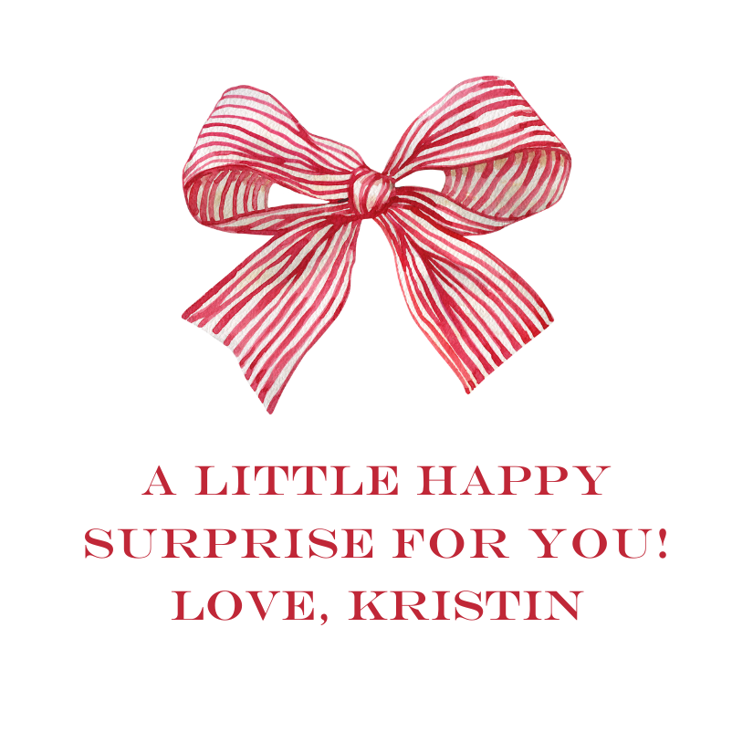 Mimi Paper Sticker - Bow Red Stripe