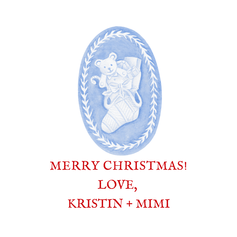 Mimi Paper Holiday Sticker - Wedgewood Stocking