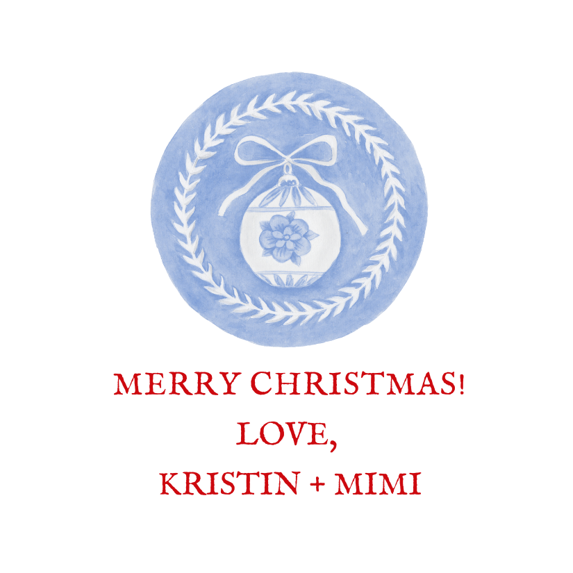 Mimi Paper Holiday Sticker - Wedgewood Plate