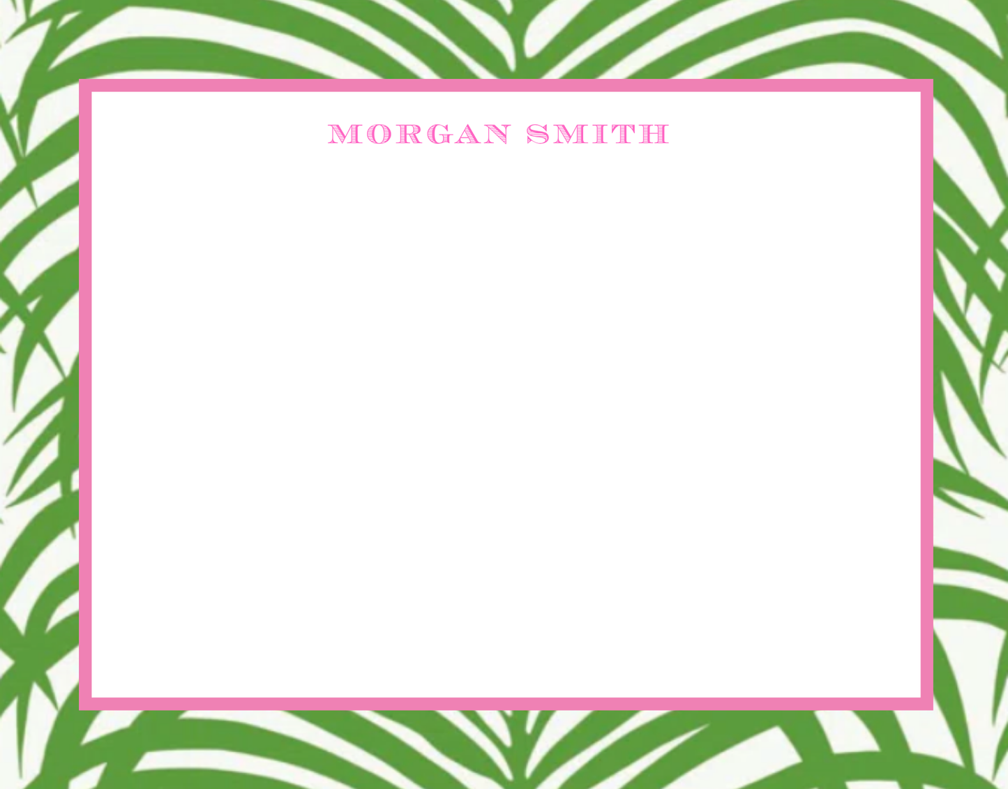 Mimi Paper Flat Note Personalized - Palm Border
