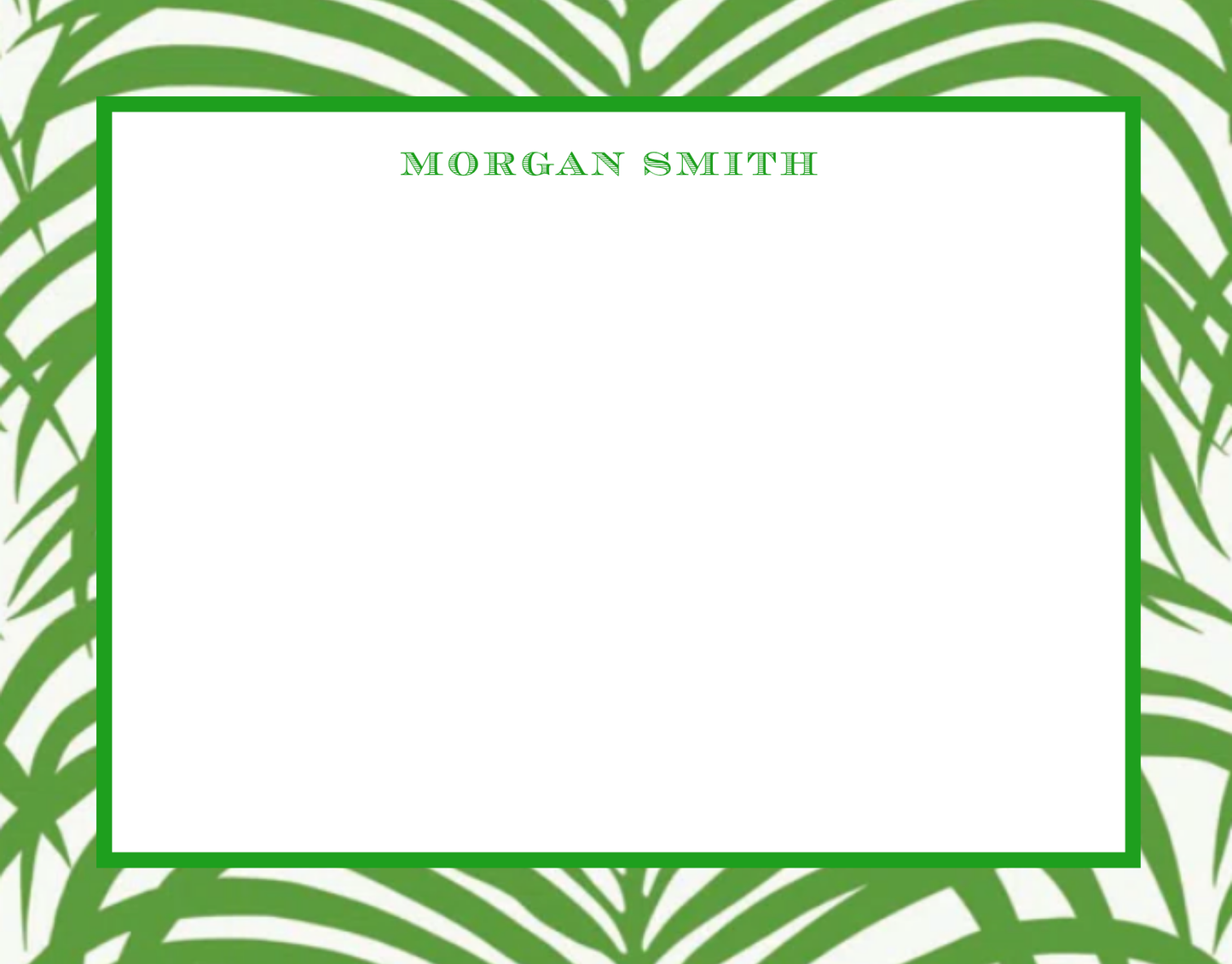 Mimi Paper Flat Note Personalized - Palm Border