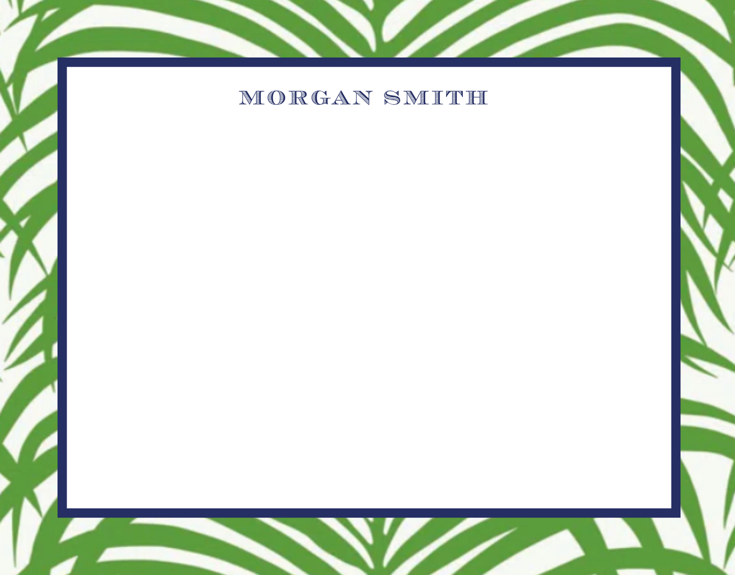 Mimi Paper Flat Note Personalized - Palm Border