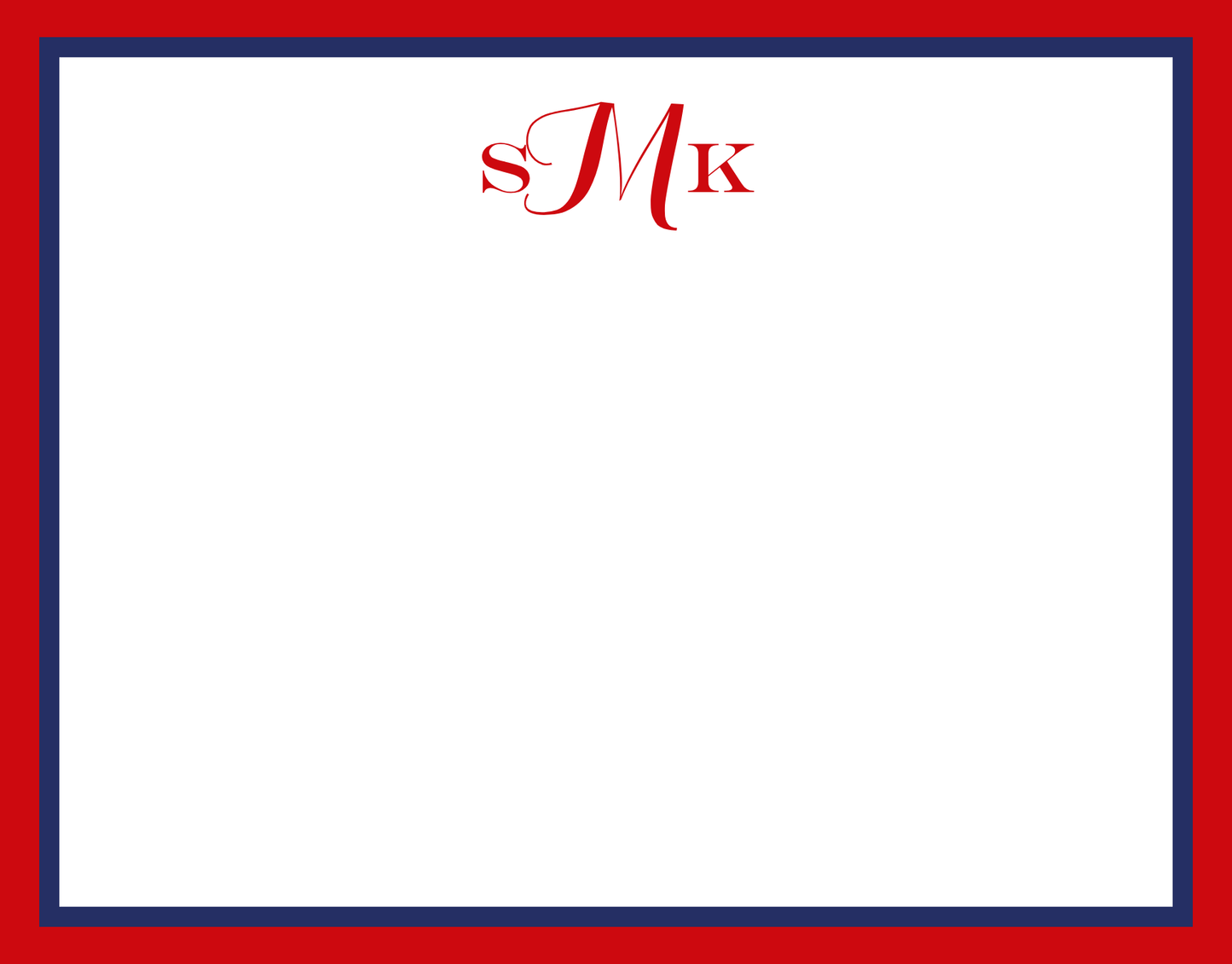 Mimi Paper Flat Note Personalized - Mixed Monogram