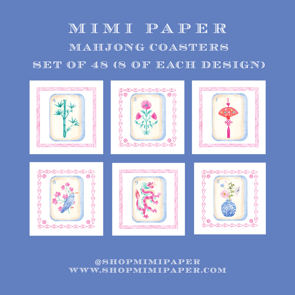Mimi Paper Coasters - Mahjong Chinoiserie
