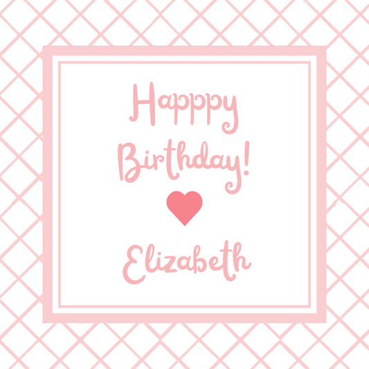 Mimi Paper Sticker - Painted Border Pink Lines