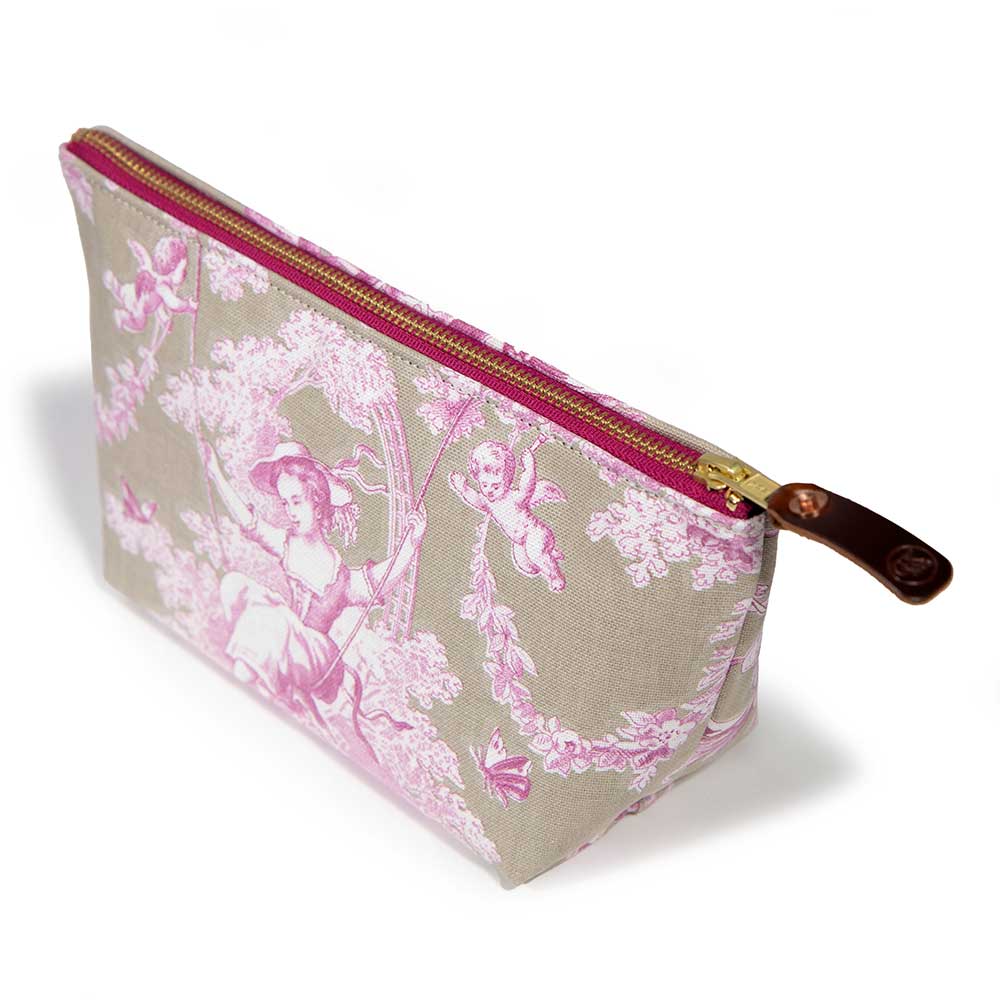 Sand & Rose Toile Travel Clutch