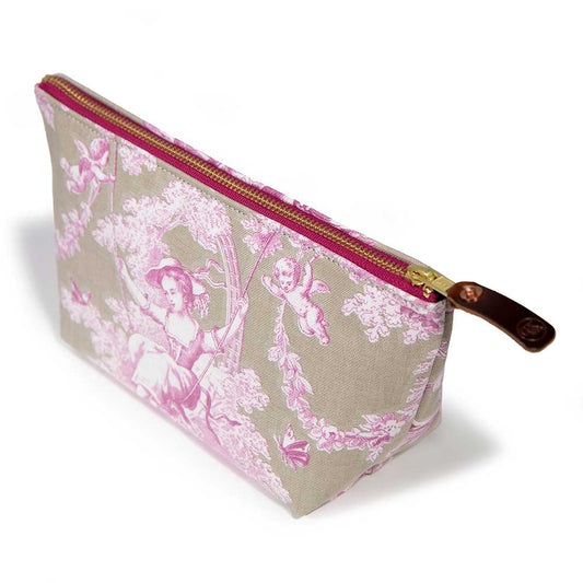 Sand & Rose Toile Travel Clutch