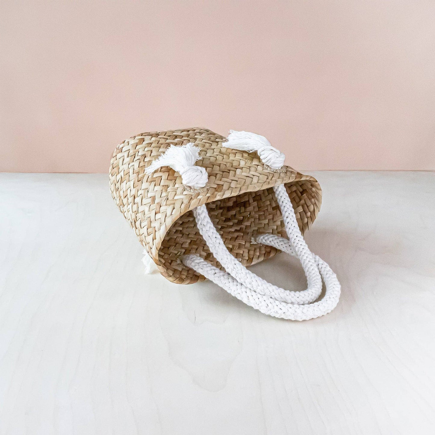 Small Classic Market Tote with Braided Handles Oat