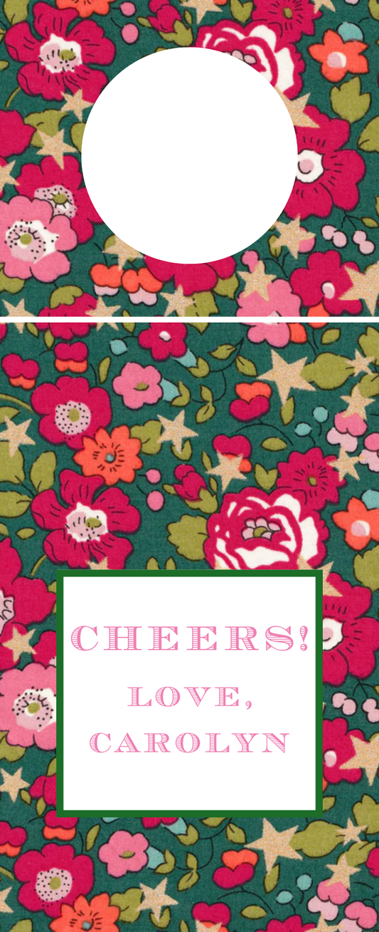 Mimi Paper Wine Tag Personalized - Holiday Floral