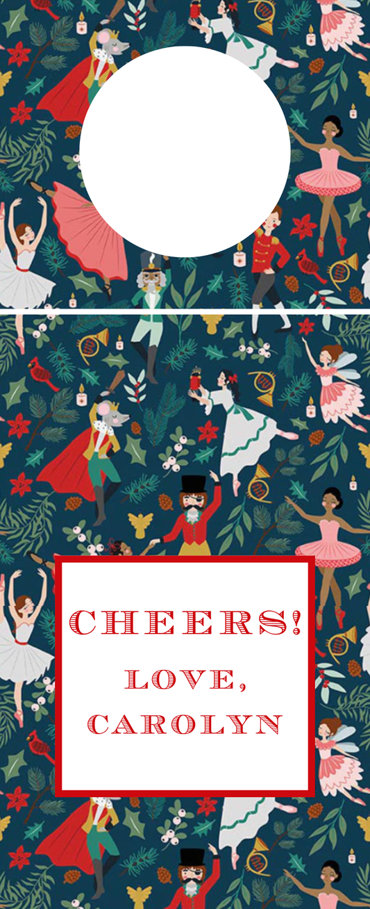 Mimi Paper Wine Tag Personalized - Holiday Nutcrackers