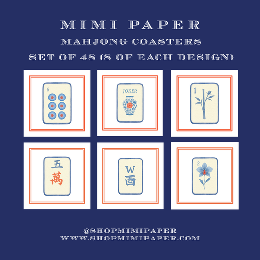 Mimi Paper Coasters - Mahjong Blues