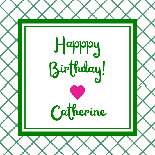 Mimi Paper Sticker - Painted Border Green Lines