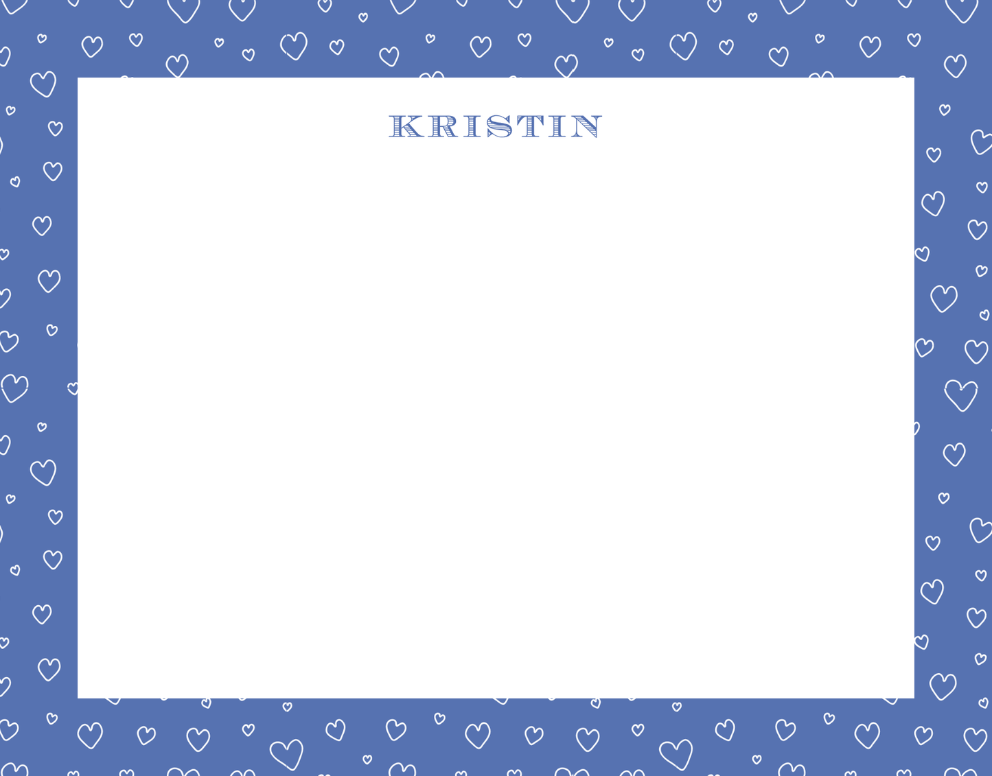 Mimi Paper Flat Note Personalized - Heart Border