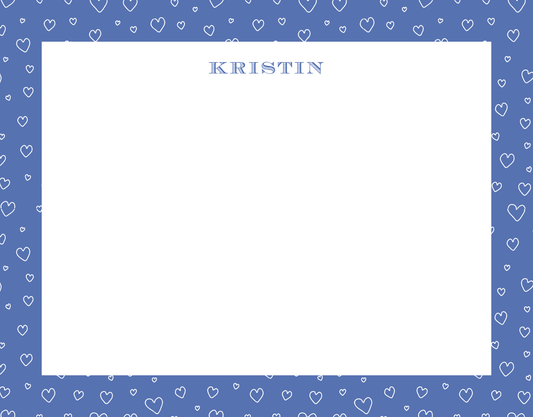 Mimi Paper Flat Note Personalized - Heart Border