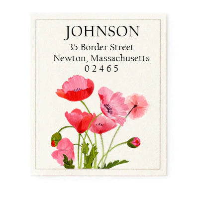 Return Address Label - Poppies