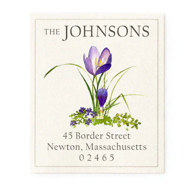 Return Address Label - Grape Crocus