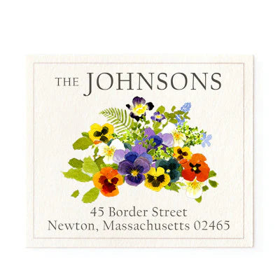 Return Address Label - Spring Pansies